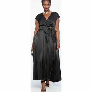 Drop Shoulder Gown with Slit